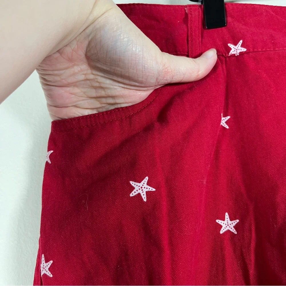 Woman Within Red Skort with White Starfish Pattern Women’s Plus Size 18W